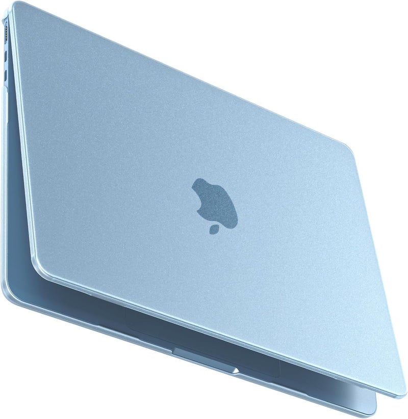 BlueSwan غطاء لجهاز MacBook Air مقاس 13 بوصة، M4 M3 M2 2026-2022 A3240 A3113 A2681، مطابق 100% للون الرسمي، مقاوم للخدوش، سهل التركيب، غطاء حماية صلب لجهاز الكمبيوتر المحمول Air 13.6، لون أزرق سماوي شفاف - Image 1